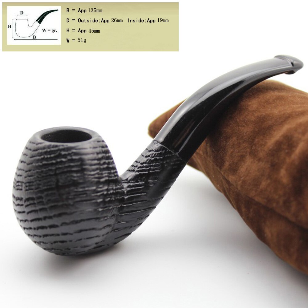 Vintage Natural Bog Oak Wood Tobacco Smoking Pipe