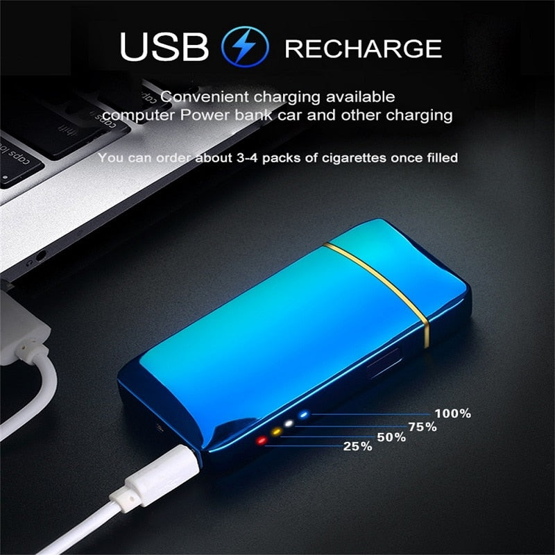 Windproof Dual Arc Plasma Rechargeable USB Lighter