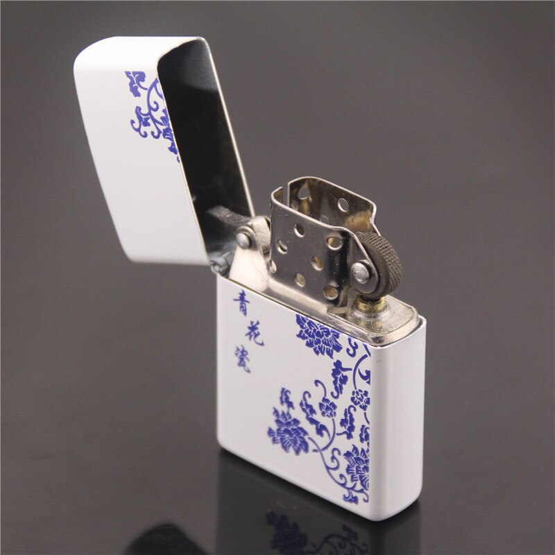 Creative white and blue porcelain kerosene lighter