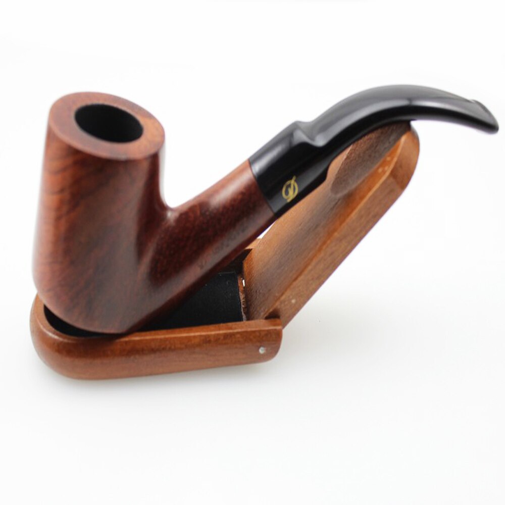 Solid RoseWood Flat bottom Smoking Pipe + Pouch