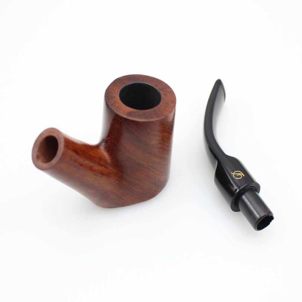 Solid RoseWood Flat bottom Smoking Pipe + Pouch