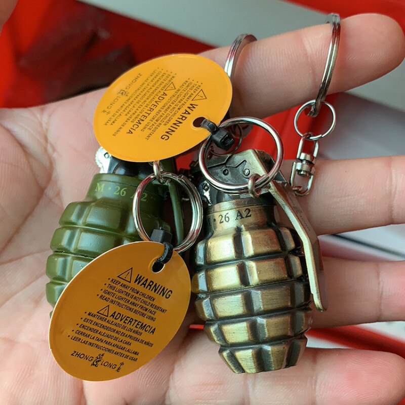 Keychain Grenade Shape Gas Lighter