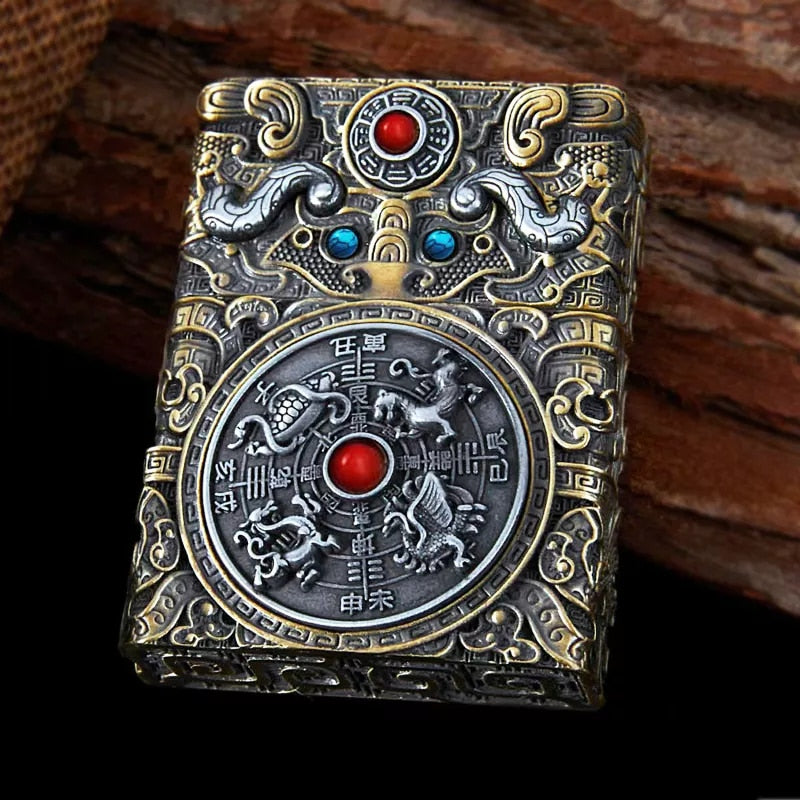 Tibetan Silver Antique Copper Lighter